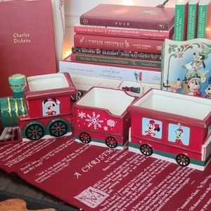 Brand new Mickey Christmas Train Bowl set